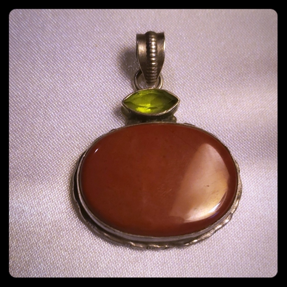 Sterling Silver Pendant With semi Precious Stones